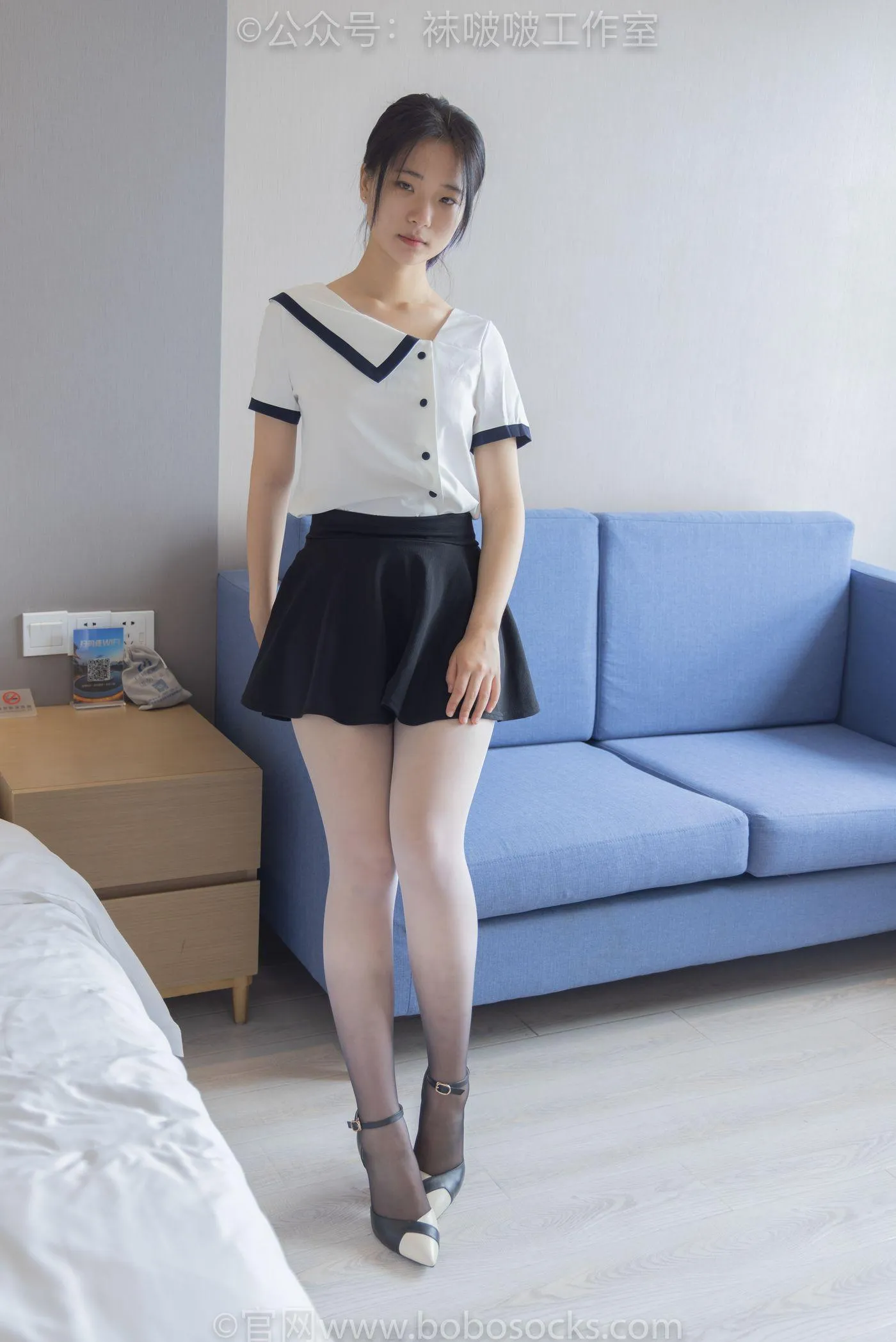 [BoBoSocks袜啵啵]NO.089 小淳-高跟鞋、黑白渐变丝袜 [140P]插图6
